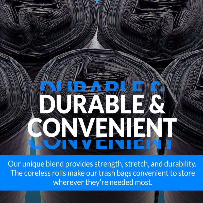Reli. 6-10 Gallon Trash Bags | 1000 Bags | Black | Bathroom | Strong | Garbage - Image 3